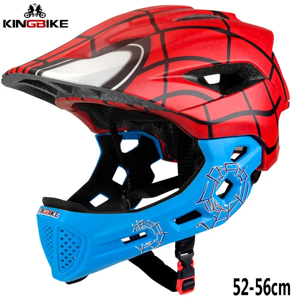 J-266-Red KINGBIKE Детский велосипедный шлем, велосипедный шлем с полным лицом, Детский защитный шлем для верховой езды, скейтборда, шлем для катания на роликах, спортивный защитный шлем - Цвет: J-266-Red