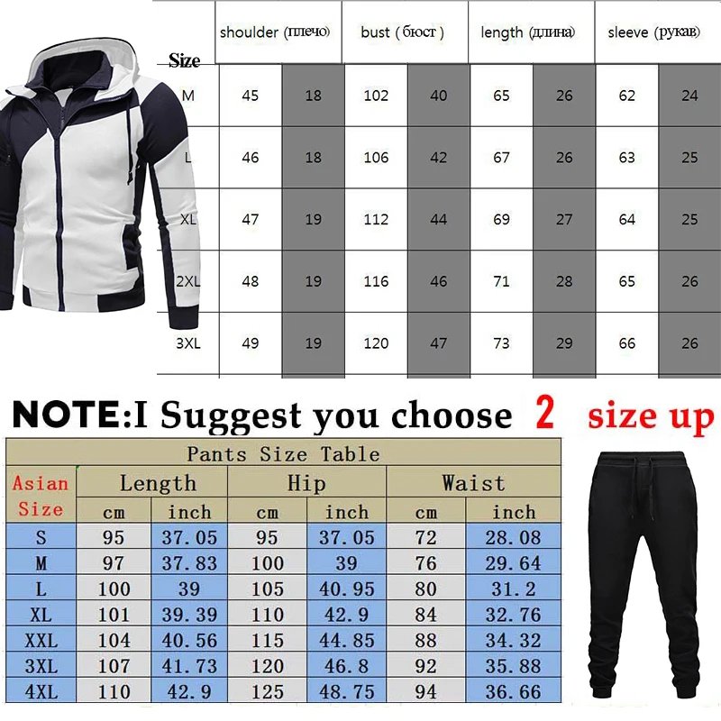 

2021 Men Sets Hooded Hoodies+Pants Outfit Male Tracksuit Suits Sportswear Zipper Coats Autumn Winter Men Clothing