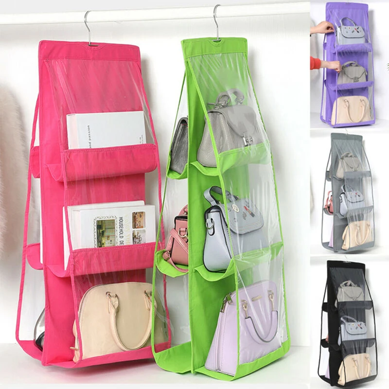 

Wardrobe Hanging Storage Bag Underwear Dust-Proof Hanging Bag Multi-Layer Organizer Socks Storage Box 3 Layers 6 Grid NEW