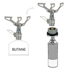 Портативная газовая горелка Lixada из титанового сплава, складная Бутановая мини-горелка с картриджем, адаптер для заправки газа