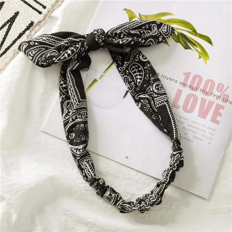 

Women Headbands Print Hair Bands Retro Hair Accessories Cross Turban Bandage Bandanas Hairband Headdress Summer Headwear bezel