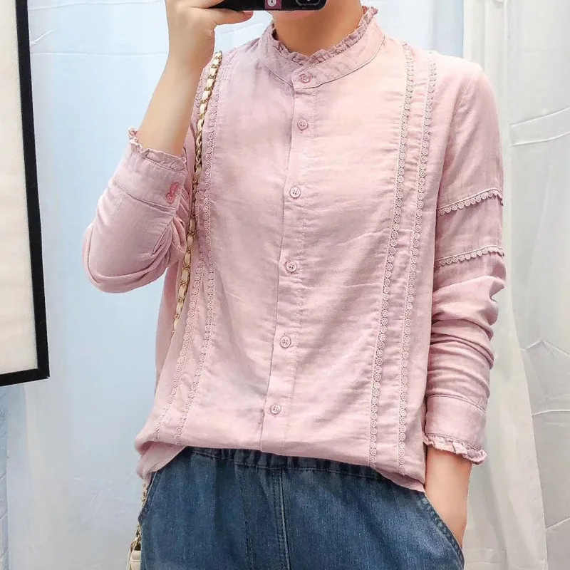 Мягкая хлопковая рубашка из двойной пряжи красивое платье с кружевом футболка