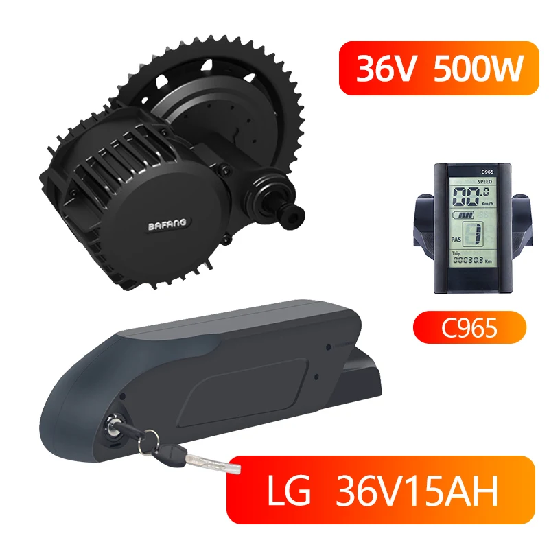 Bafang BBS02B 36 в 500 Вт среднемоторный привод 8fun BBS02 велосипед электрический e велосипед конверсионный комплект центральный двигатель eBike часть eBike Середина - Цвет: C965  36V15AH  LG