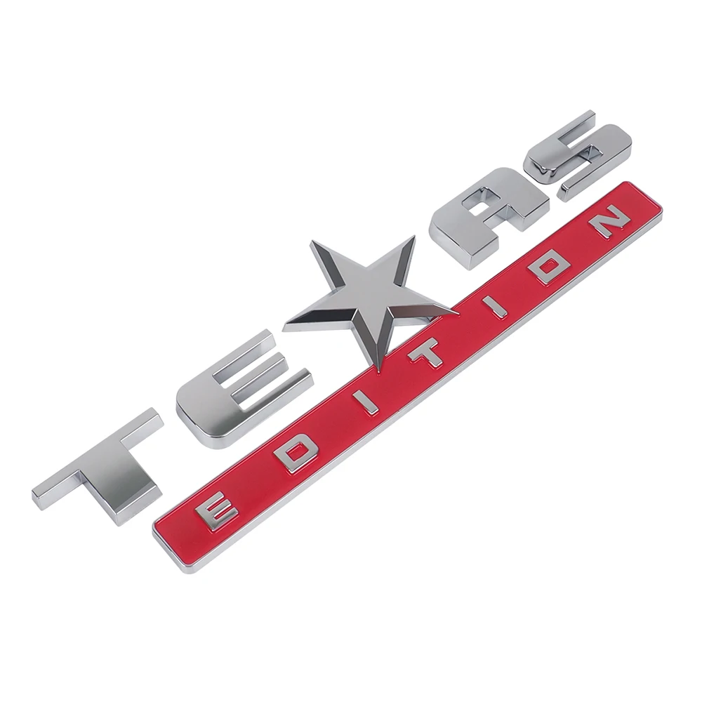 Silver-Red Эмблема «Texas Edition» Эмблема для кузова автомобиля Fender надпись-логотип наклейка с именной табличкой для JEEP Renegade, Wrangler Ford F150 F100 F250 автомобильного тюнинга - Название цвета: Silver-Red