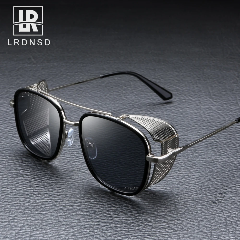 LRDNSD Солнцезащитные очки Мужские стимпанк Ретро Хиппи круглые солнцезащитные Oculos