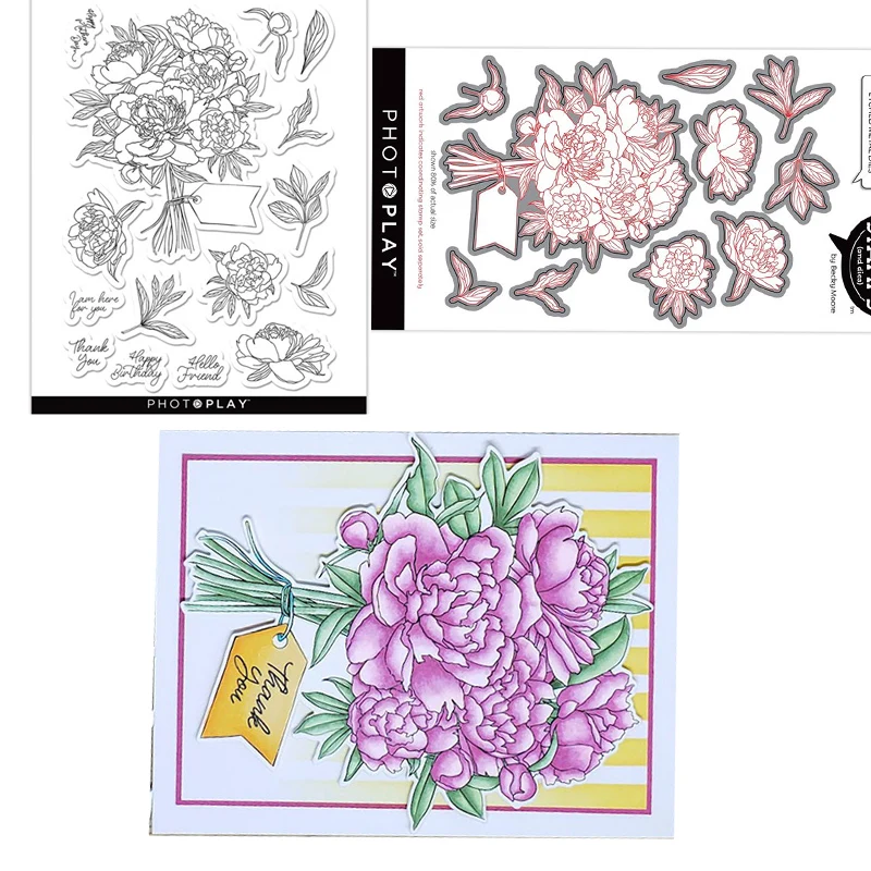 

New Arrival Holding Flowers Bouquet Metal Cutting Dies and Stamps Scrapbooking Seal Craft Stencil Card Make Album Sheet Die Cut