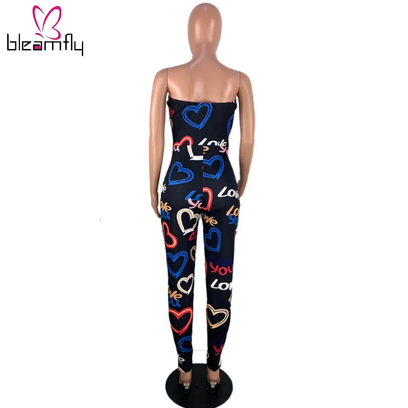Новинка женское сердце без рукавов принт буквы узкий Облегающий комбинезон