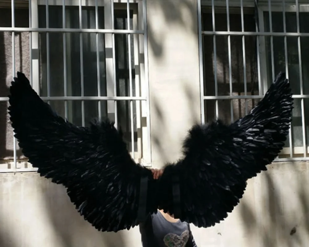 Высококачественные розово-Красные Белые Черные Красные большие крылья ангела