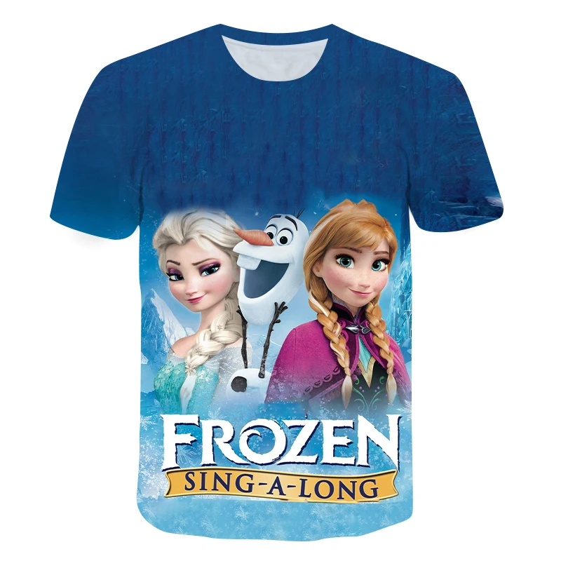 

Summer New Frozen 2 Olaf Anna Elsa Girl Tshirt 3D Digital Printing Kids Clothes Toddler Tops Tees Costumes
