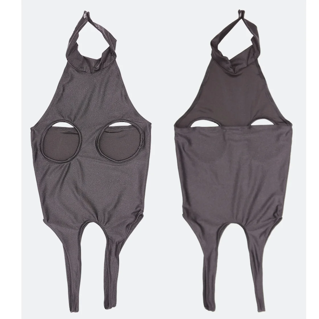 Женский слитный купальник с вырезами на шее открытой спиной |