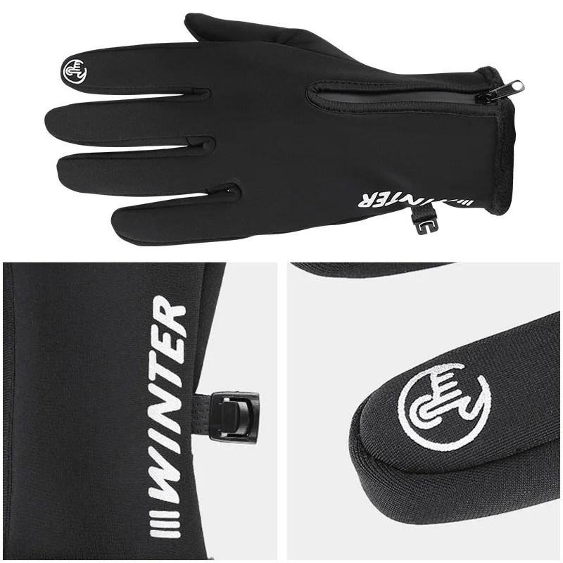 

Winter MTB Road Cycling Gloves Waterproof Non-Slip Touch Screen Bicycel Gloves Unisex Full Finger Thermal Warm Bike Gloves