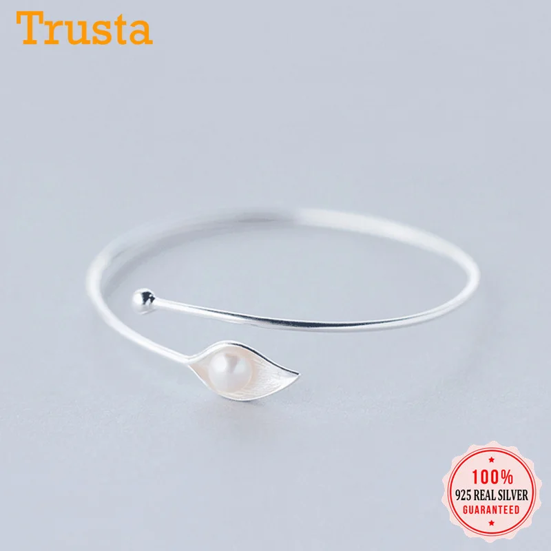 Trusta, новинка,, 925 пробы, серебряный браслет, ювелирное изделие, 9,1 г, материал, цельное серебро, простой открытый Браслет-манжета, подарок для девочек, DS1504