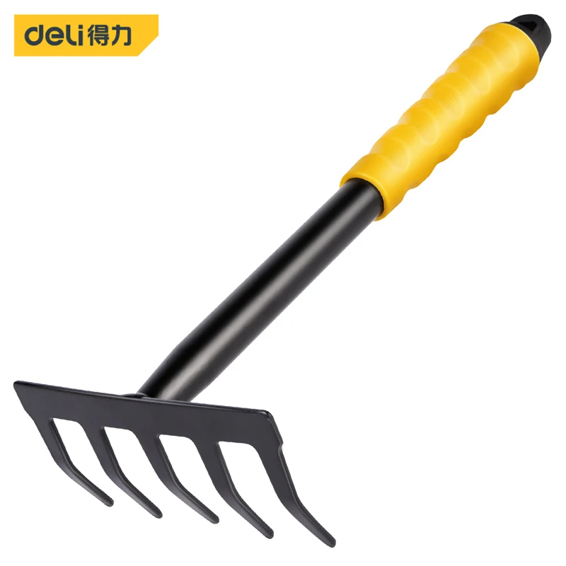 

Deli Gardening Five-tooth Harrow Thermosetting Paint Layer Soil Loosening And Leveling Tools Cold Rolled Plate Forging