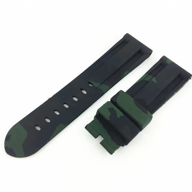 Хит 7 цветов ремешок для часов 24 мм камуфляжный резиновый водонепроницаемый