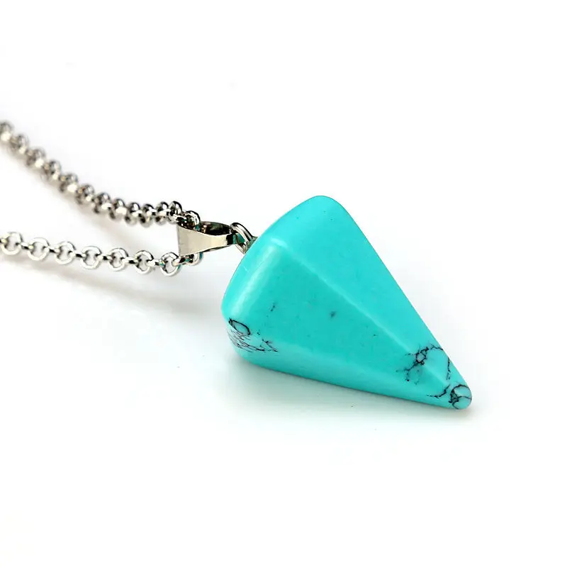 

Natural Amethyst Hexagon Pendant Crystal Necklace Power Stone Jewelry Chakra Amulet Craft for Women Men triangle stone