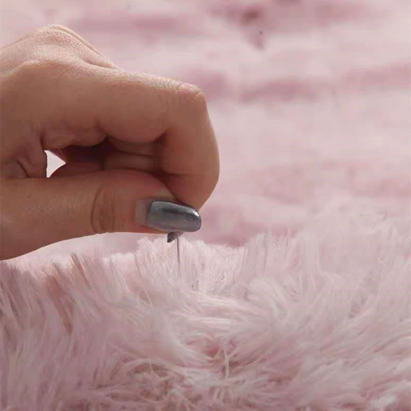 fluffy carpet tie dyeing long hair plush soft carpet rug solid color living room bedroom baby children thick shaggy crawling mat free global shipping