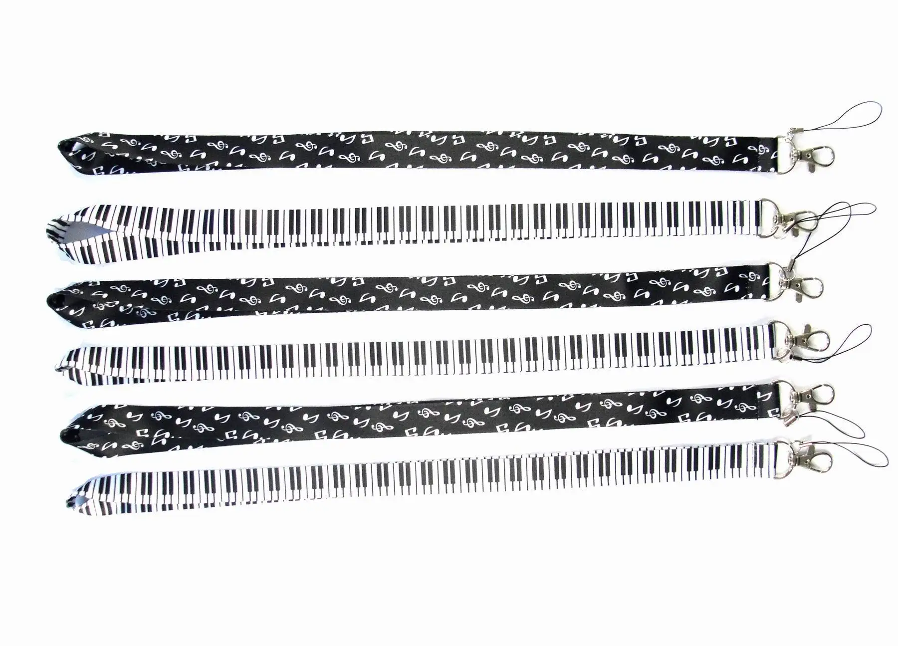 New Arrival 30 Pieces/lot Quality Classical Musical Piano Notes Style Keychains Neck Lanyard Phone Straps ID Card Badge Holder | Украшения