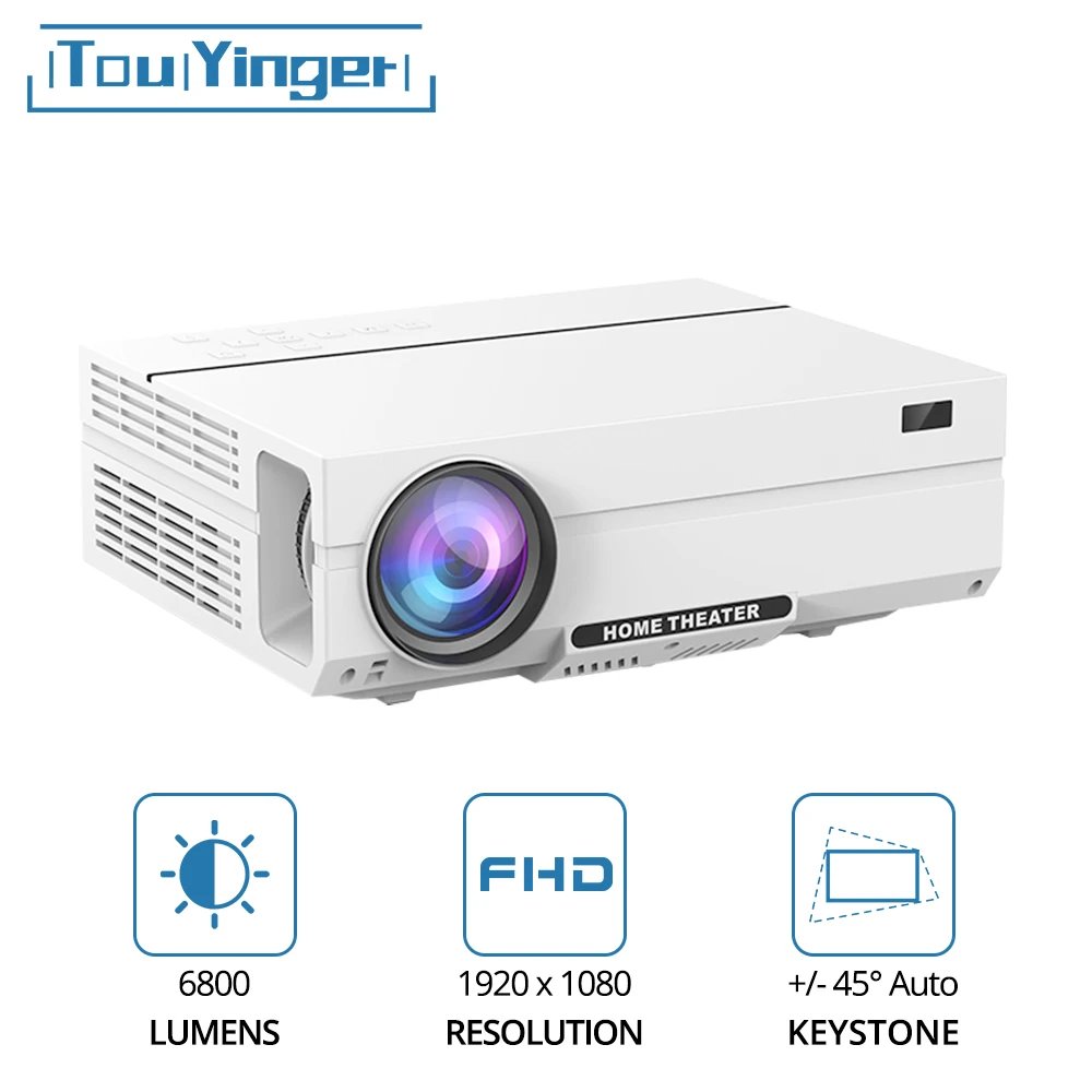 Светодиодный видеопроектор TouYinger T27K Full HD 6800 люмен FHD HDMI compatib beamer для домашнего