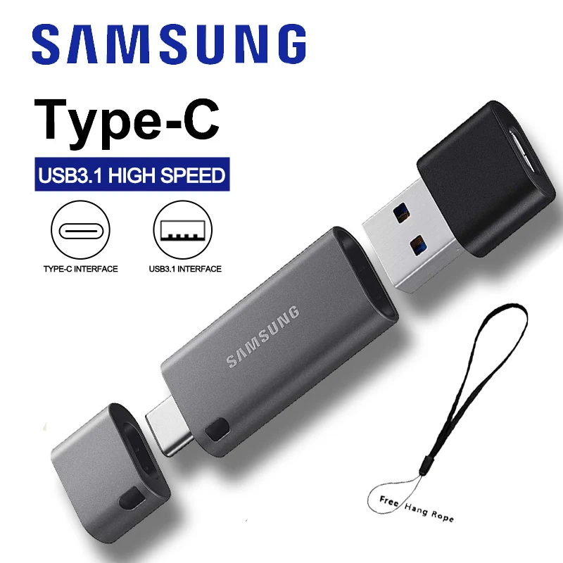 Samsung Pendrive DUO Plus USB 3 1 флэш накопитель 32 Гб 64 128 ГБ 256 металлическая карта памяти Type C Pen