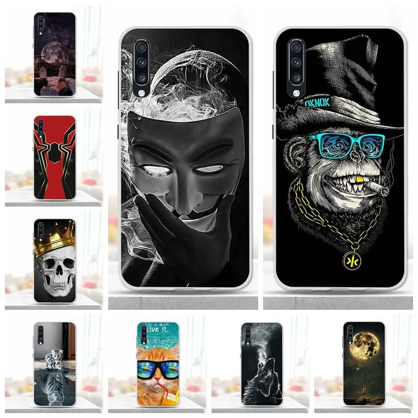 Чехол для Samsung Galaxy A70 защитная задняя крышка мягкий силиконовый милый чехол