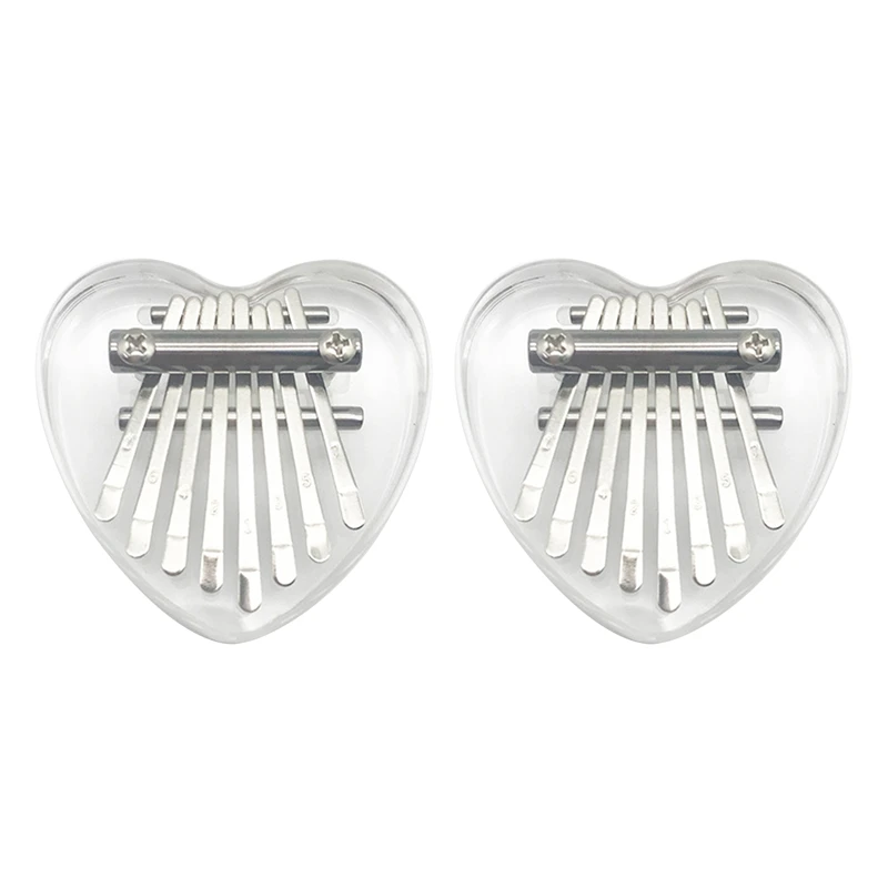 

2Pcs 8 Keys Mini Kalimba Thumb Piano, Crystal Kalimba Acrylic Finger Piano Musical Instrument for Kids Adult Beginners