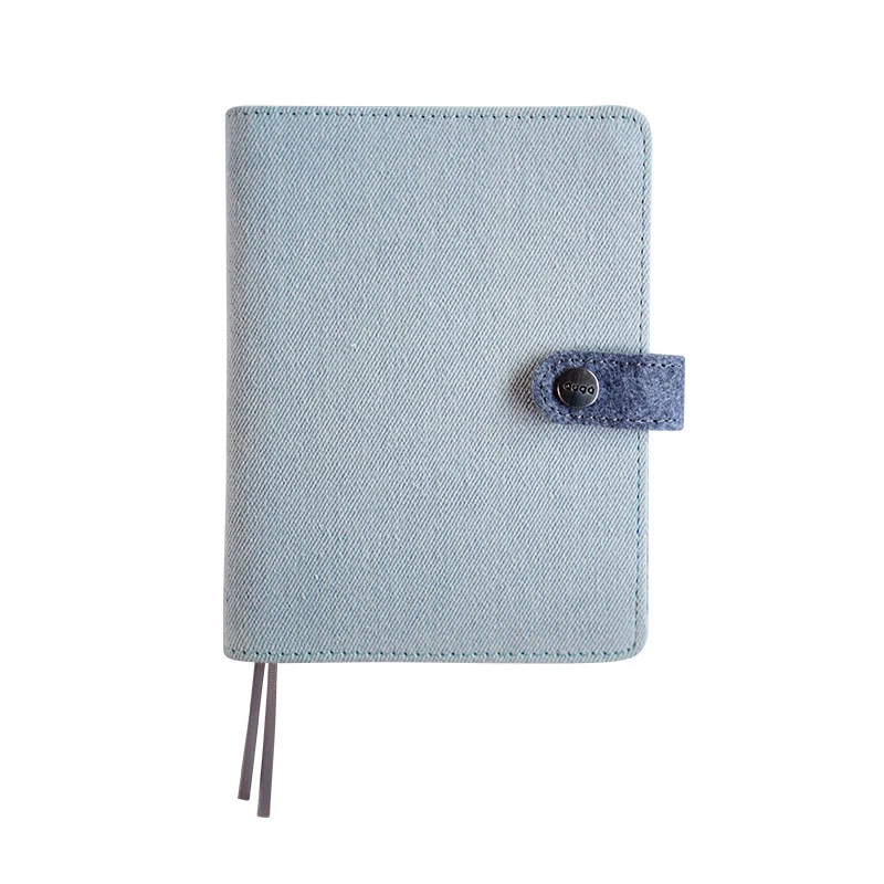 Light blue Gray Классическая ткань офисная школа 6 отверстий спиральный блокнот канцелярские принадлежности винтажная папка человек записная книжка еженедельник планировщик список дел Органайзер A5 A6 - Цвет: Light blue Gray