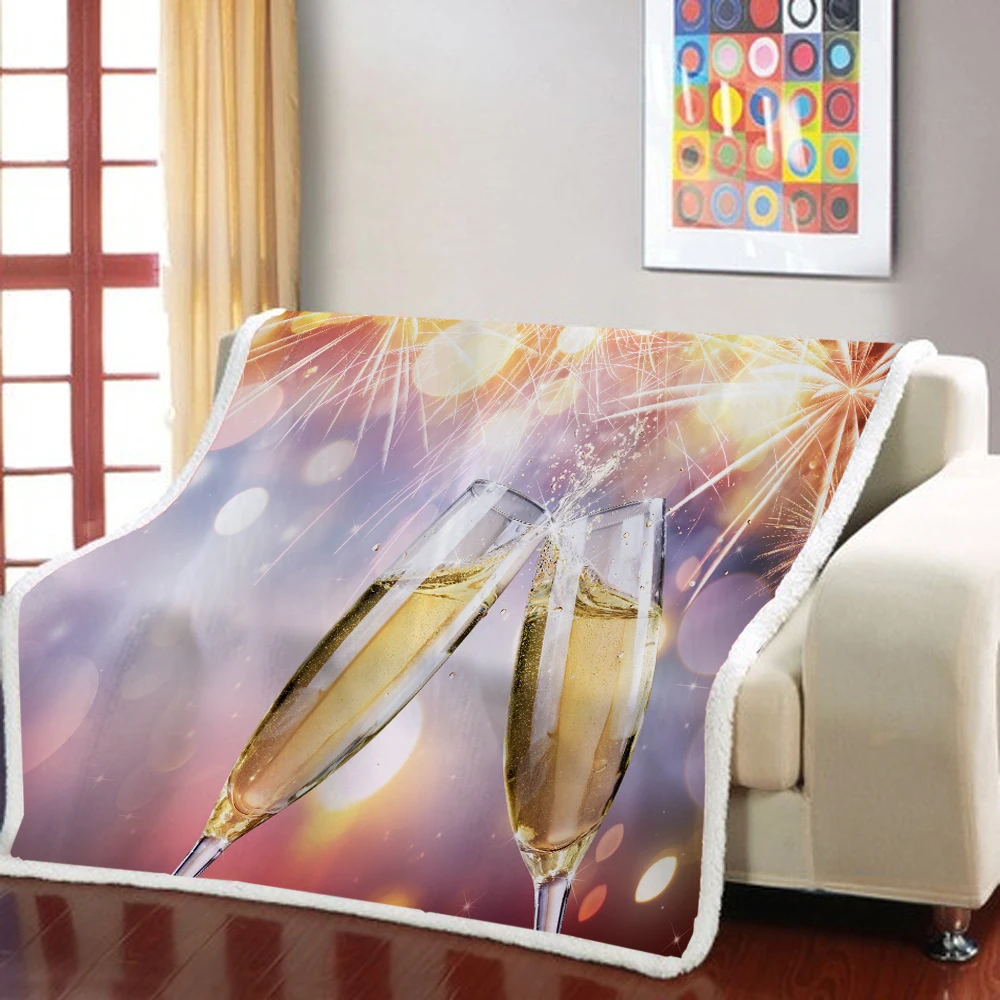 

Меховое одеяло цвета шампанского, для праздновечерние, мультяшное современное утяжеленное одеяло для детей, одеяло, одеяло для дома и комна...