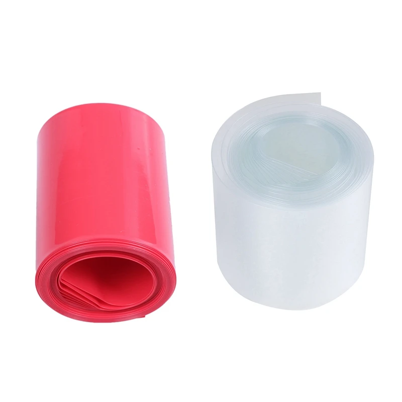 Термоусадочная трубка из ПВХ ширина 50 мм 2 м красная для батарей 18650 и 43 диаметр 27
