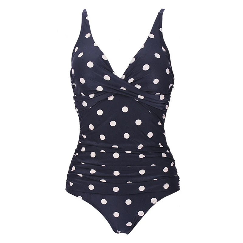 

2021 Featured Women's Swimwear Plus Size Floral Wave Dot One Piece Swimsuit Sexy Cover Belly Triangle Swimsuits Swimming Casual