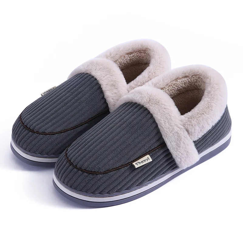 

Couples Shoes Winter Warm Plush Anti-Slip Indoor Home Floor Slippers Soft Sole Comfortable Shoes Women Men Footwear Female