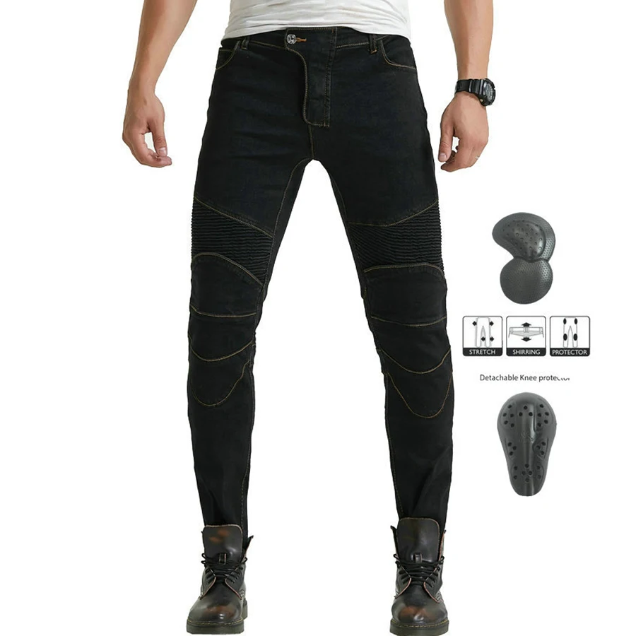 

Motorcycle Black Blue Jeans straight leg Motorcycle Jeans Fashion casual motorcycle wind jeans Protective gear Motorcycle Pants