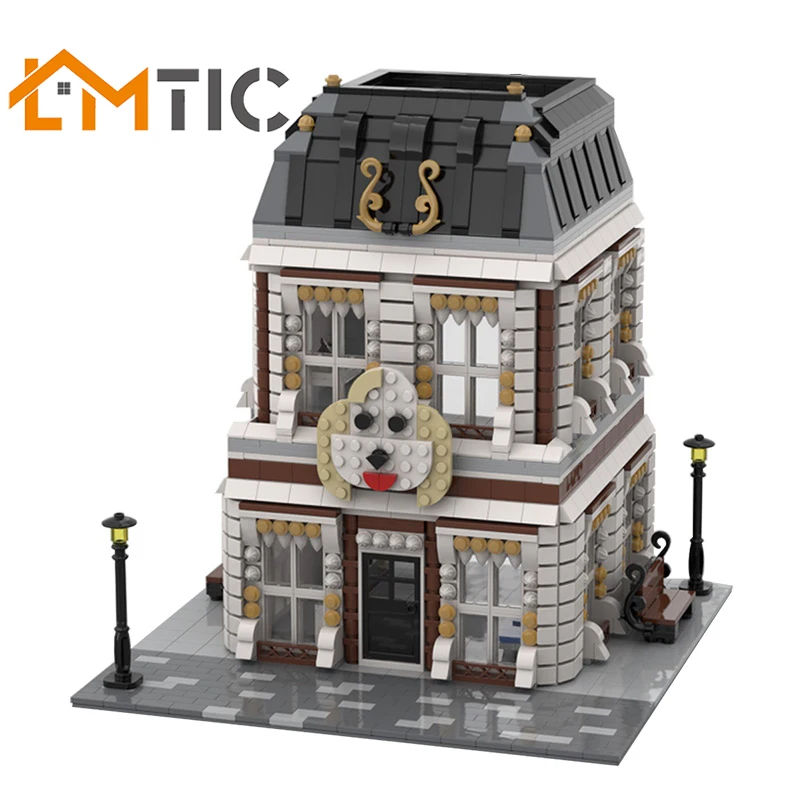 BuildMoc Vets Домашние животные больничный Кот Щенок и кролик клиника дом Строительные