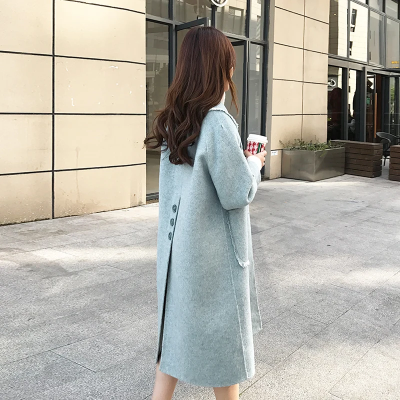 

KMETRAM 2020 Autumn Winter Coat Women Real Wool Coat Female Double Side Woolen Coats Korean Long Jacket Manteau Femme MY4515