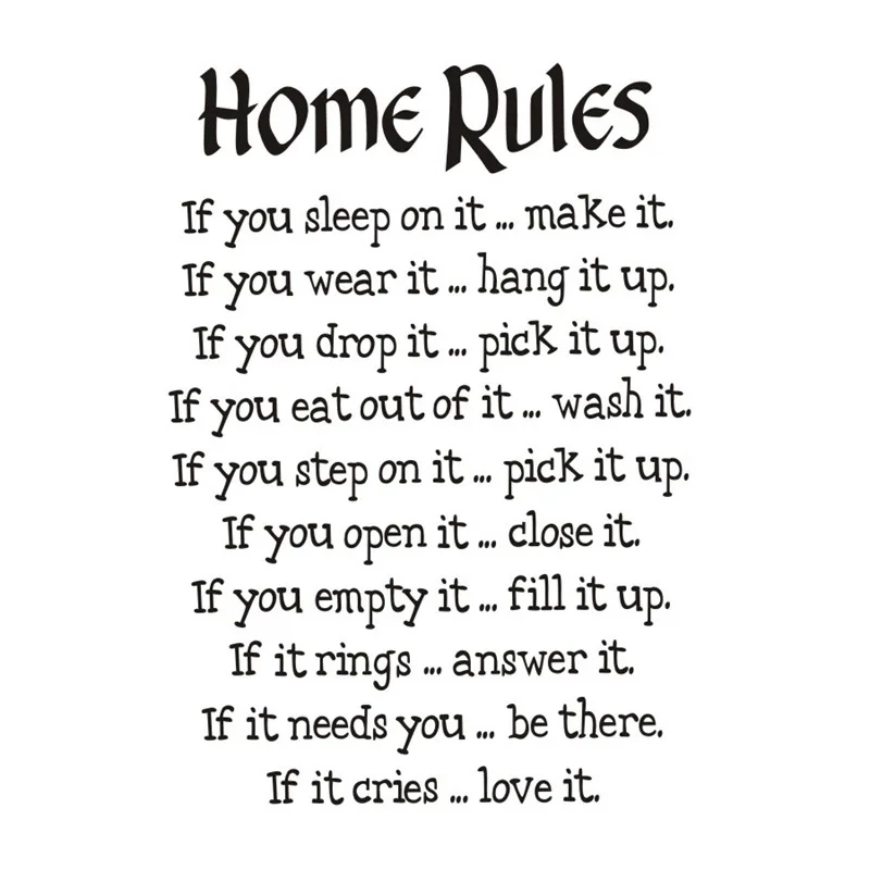 

English Self-Adhesive Wall Stickers Home Rules Proverbs Creative Personality Living Room Wall Decoration Stickers