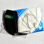 Маска FFP2 тканевая многоразовая для взрослых, защитная маска для лица, фильтр KN95, 5 слоев, черно-белая