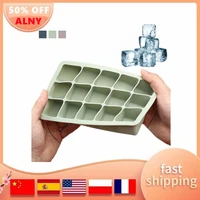 3color big grid silicone ice cube mold ice cube maker flexible silicone ice cube tray with lid kitchen gadgets and accessories