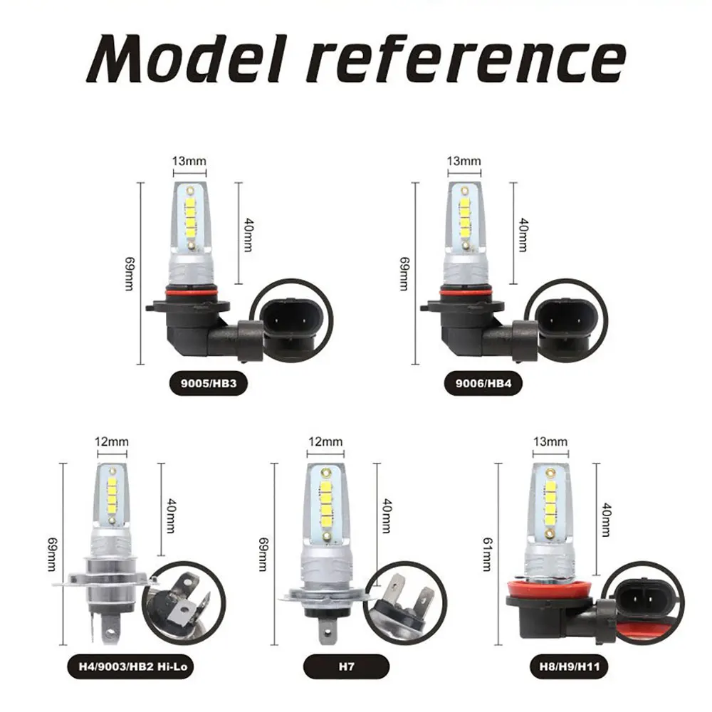 Светодиодный мини противотуманный светильник автомобильный головной 9005 9006 H11 H7 H4