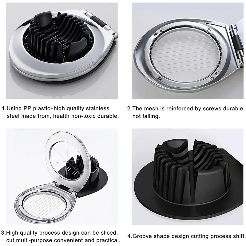 Яйцерезка яйцо резак для яйца всмятку и вкрутую 2 нарезки стилей из нержавеющей