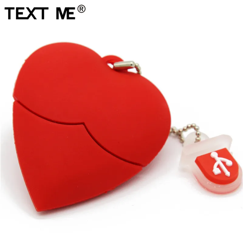 TEXT ME мультфильм красное сердце модель usb2.0 4 ГБ 8 ГБ 16 ГБ 32 ГБ 64 ГБ флеш-накопитель USB флеш-накопитель креативный подарок