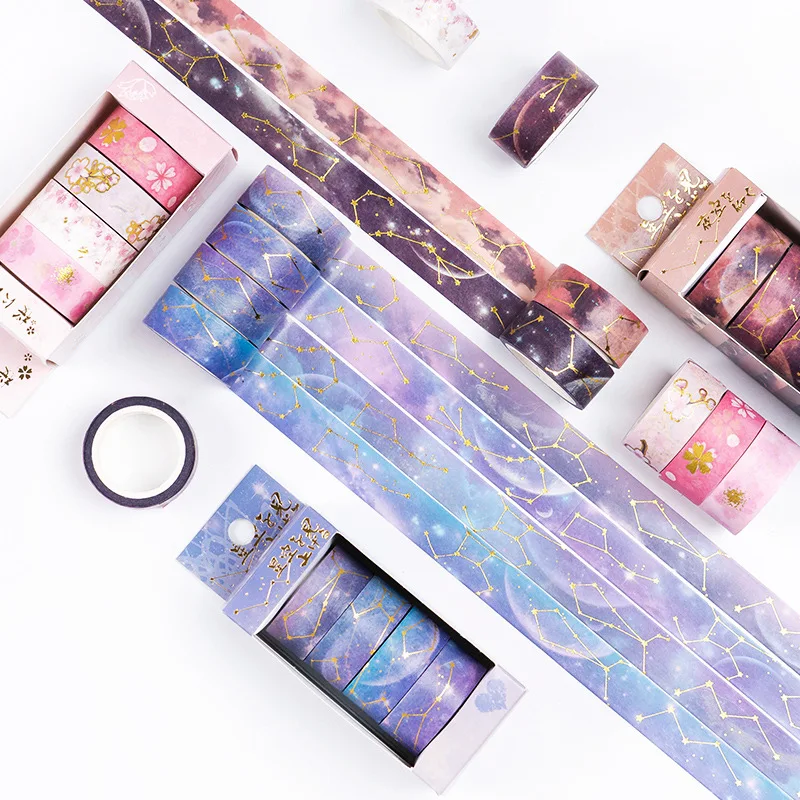 

Starry sky Cherry blossoms Washi Tape set Adhesive Tape DIY Scrapbooking Sticker Label Japanese Stationery