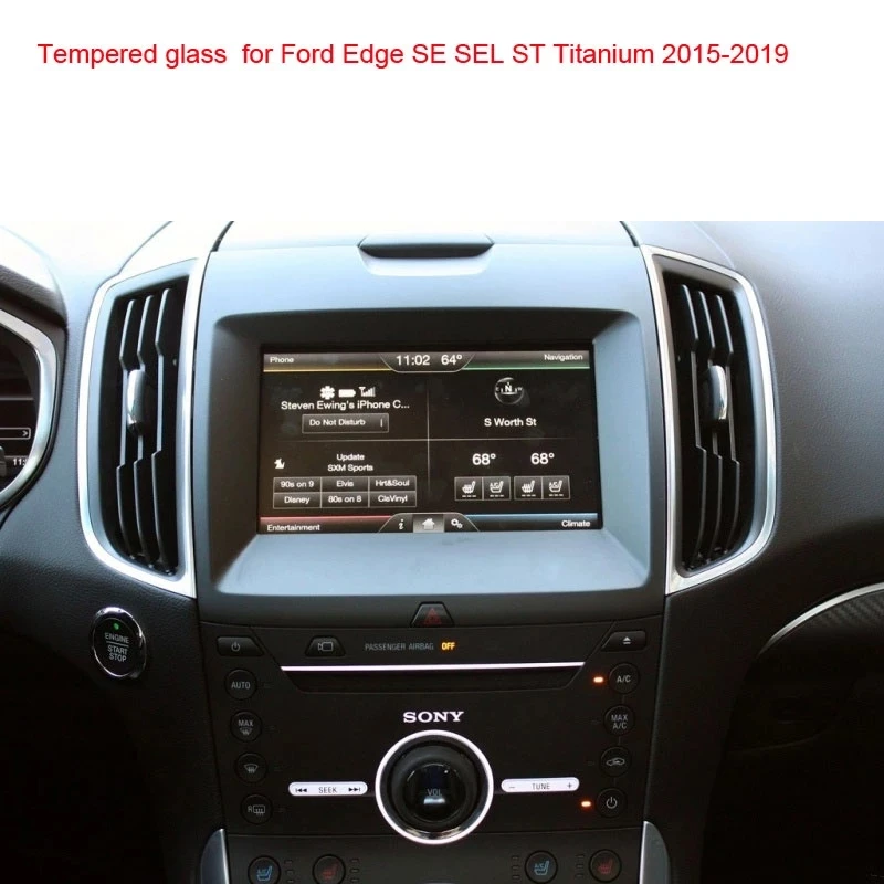 Pantalla de navegación GPS para coche, película protectora de vidrio templado, pegatina Interior, para Ford Edge SE SEL ST, Titanium 2015-2019
