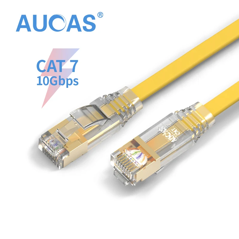

Aucas Ethernet кабель RJ45 Cat7 RJ45 Lan кабель щит сетевой плоский кабель Cat7 патч -корд для беспроводного маршрутизатора ПК ноутбука CAT7