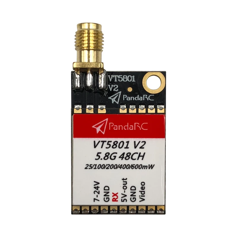 FPV видеопередатчик PandaRC VT5801 V2 переключаемый 5 8 ГГц 48 каналов 25/100/200/400/600 мВт OSD