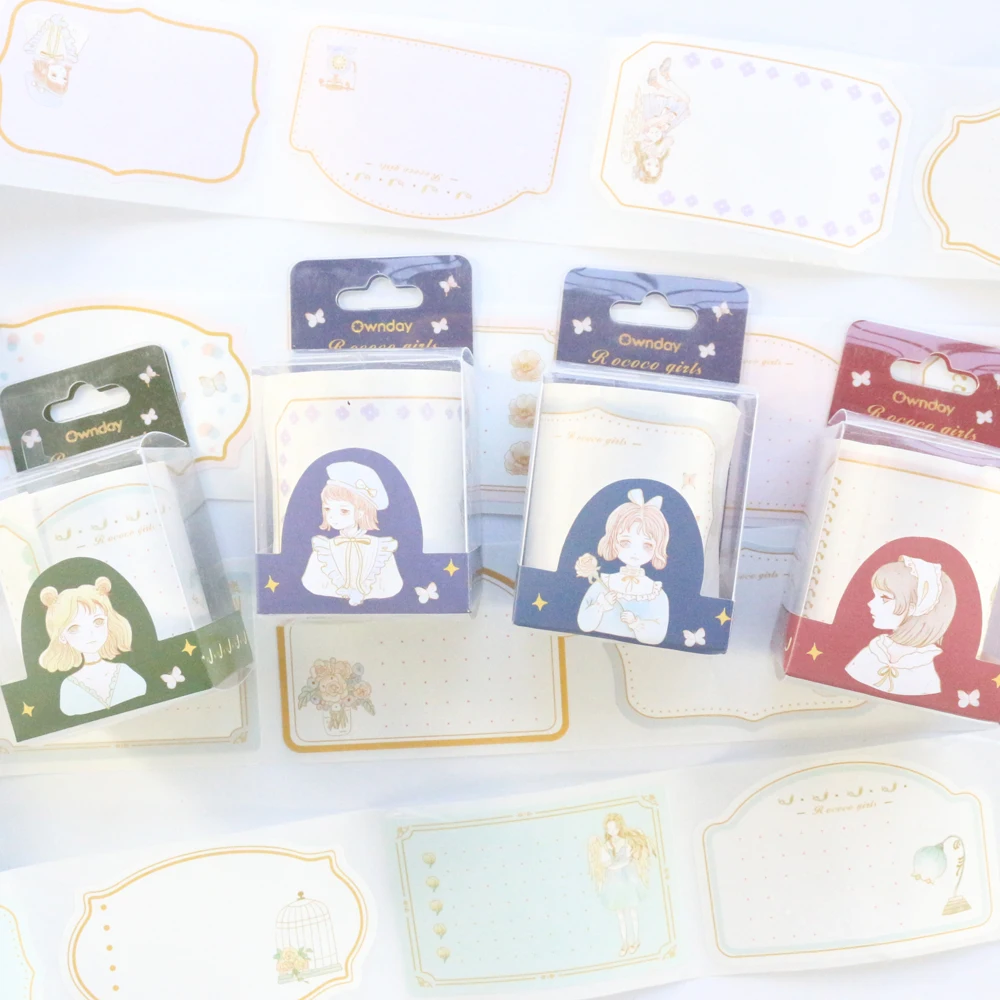 Domikee милый kawaii корейский мультфильм девушки дизайн липкие рулоны блокнот набор