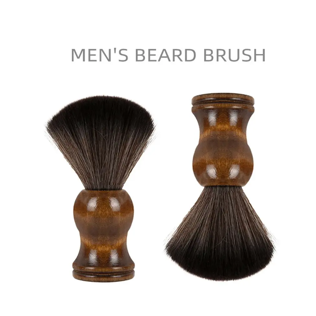 Нейлоновая щетка для бритья для мужчин с ручкой из инженерного дерева в мокром наборе для бритвы безопасности прямого типа.