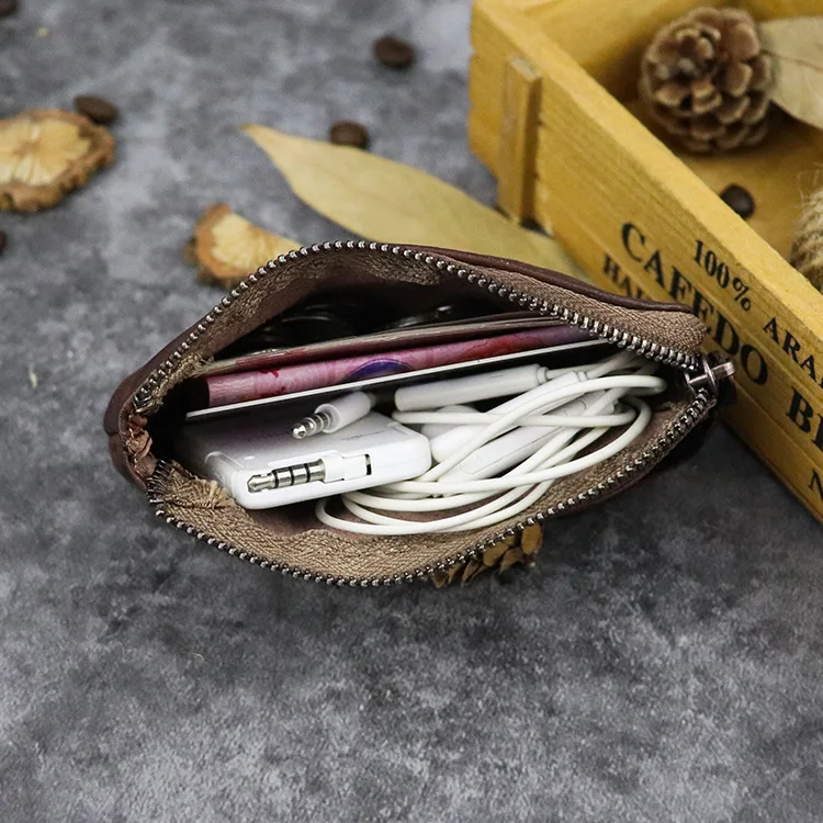 Винтажные тонкие кошельки из натуральной кожи мужские короткий кошелек на