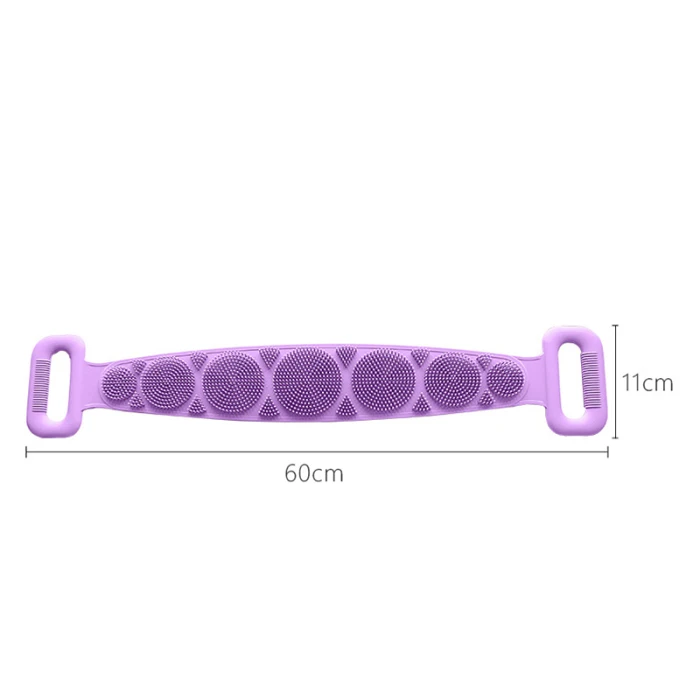 Body Wash Silicone Body Scrubber Belt Double Side Shower Exfoliating Belt Removes Bath Towel DC156