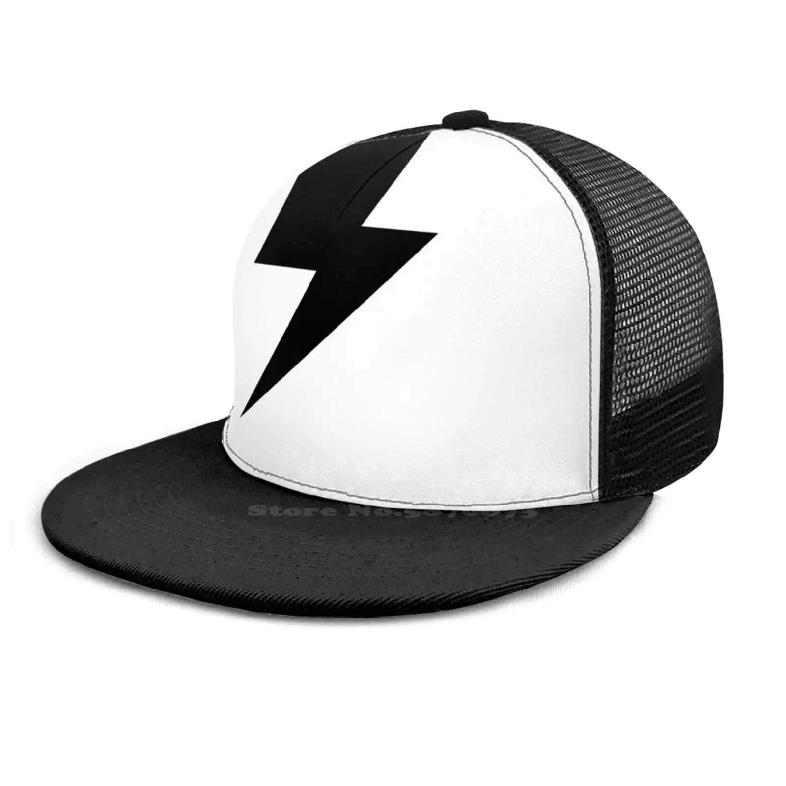 Молния болт (черный) рыболовный тракер Спортивная изогнутая сетчатая шляпа