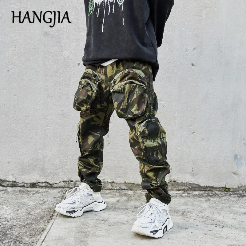 Камуфляжные брюки карго в стиле милитари 2019 уличная одежда хип хоп мужские