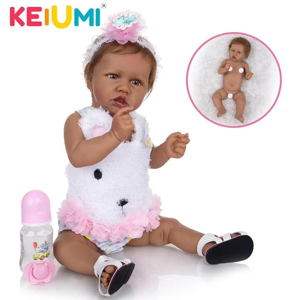 

Детские куклы KEIUMI Reborn, полностью Силиконовое тело 57 см, детская девочка Rebornbabie для коллекции, подарок на день детей